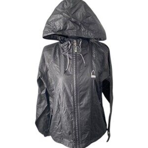 SIERRA DESIGNS Packable Hooded Travel Raincoat Rain Jacket Windbreaker Small